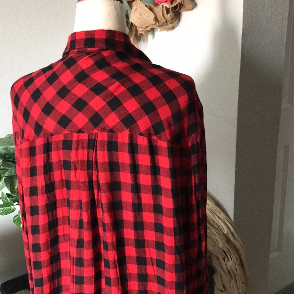 Buffalo Plaid Red Flannel Shirt Long sleeves Long-s FINAL Sale - Picture 6 of 7